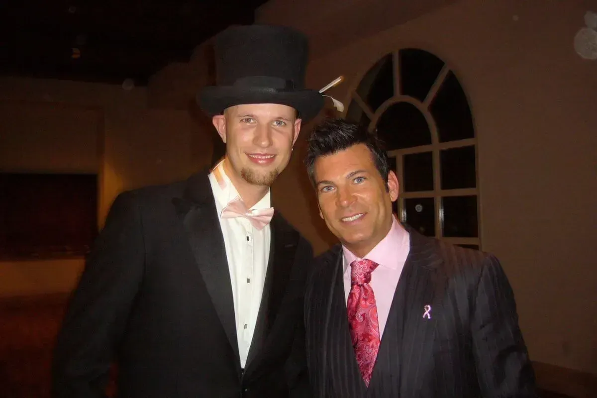 Jeremy Weinglass with David Tutera during filming of My Fair Wedding
