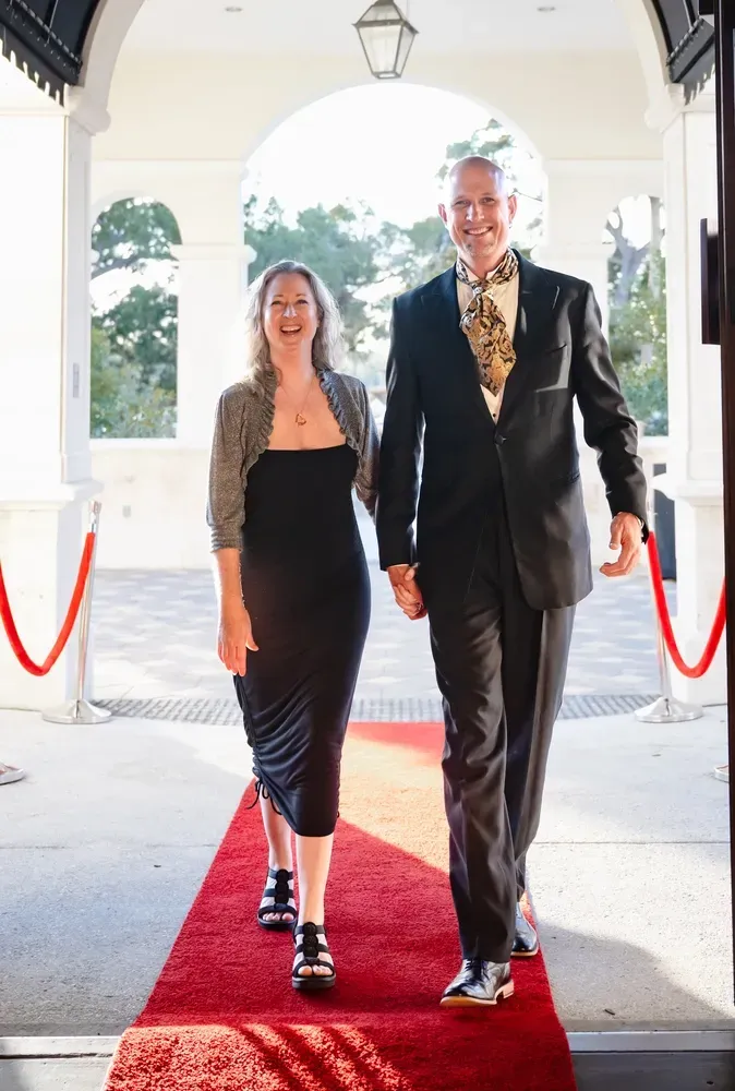 Jeremy and Kim Weinglass red carpet arrival at River House Saint Augustine