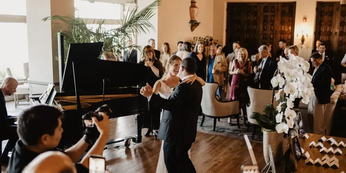 Jeremy Weinglass wedding pianist at Bel Air Bay Club cocktail hour first dance