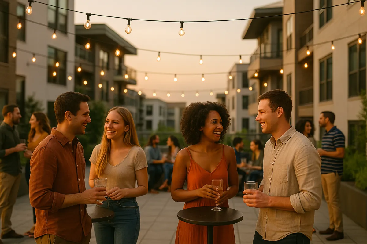 Resident event at luxury apartment community hosted by PureStay