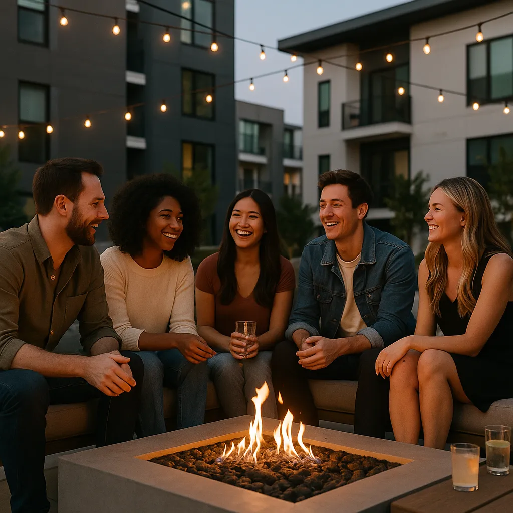 Residents building culture at a modern apartment event