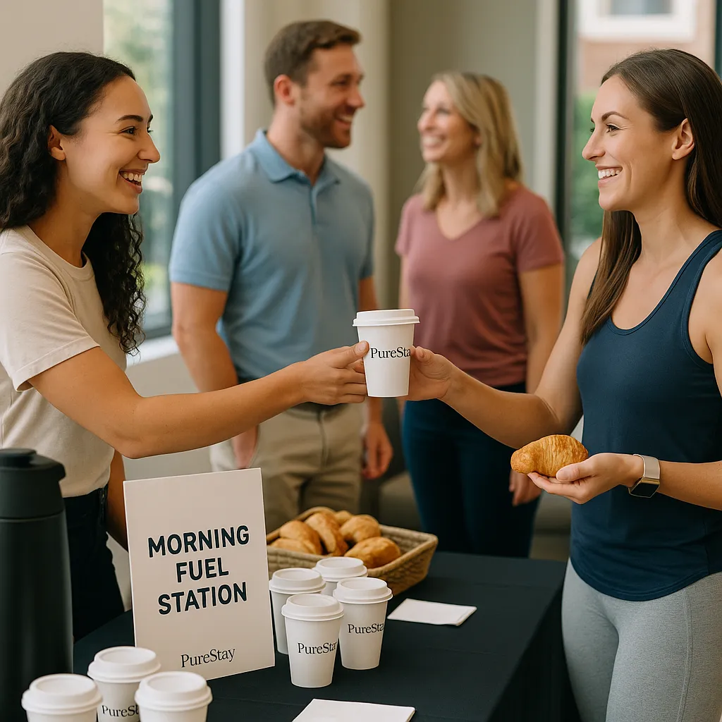 Resident morning fuel station event in Raleigh apartment community