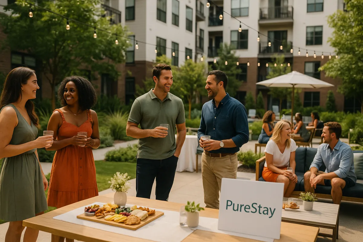 Raleigh apartment resident event in a modern outdoor space