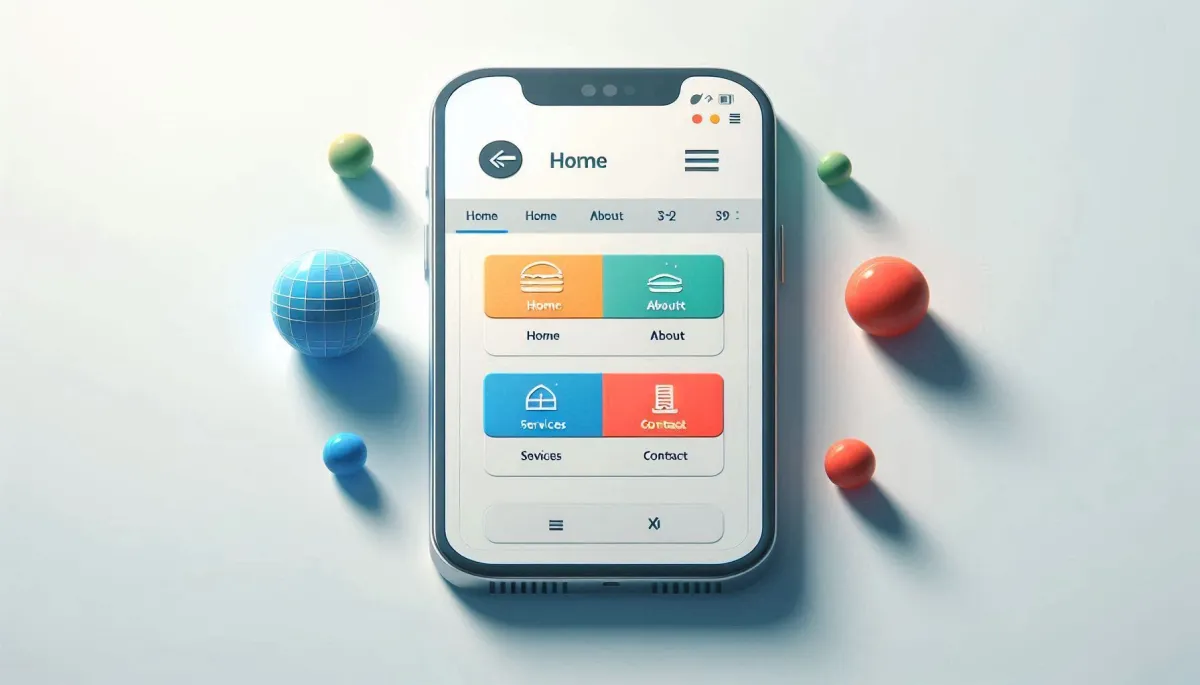Minimalist image of a mobile website, highlighting the significance of web development in optimizing mobile user experience.