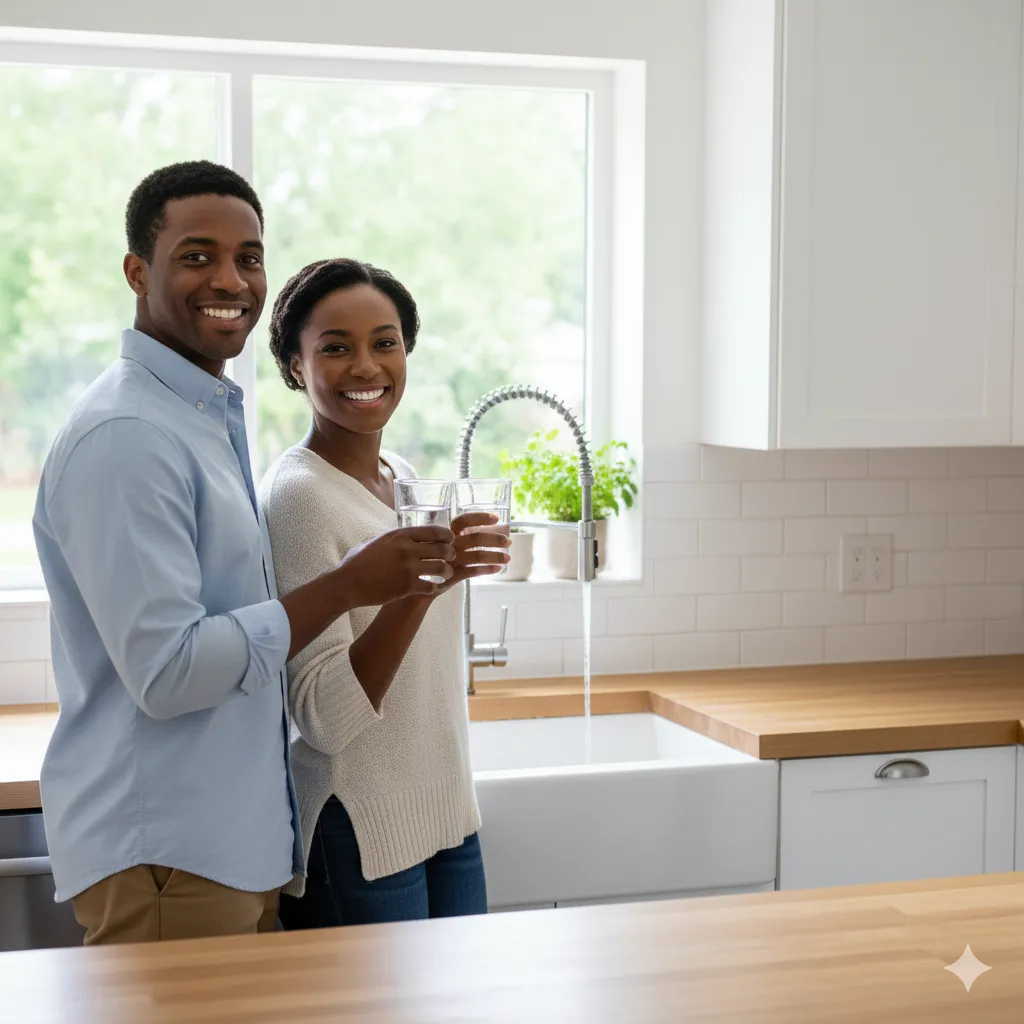 Technician performing an on-site water test