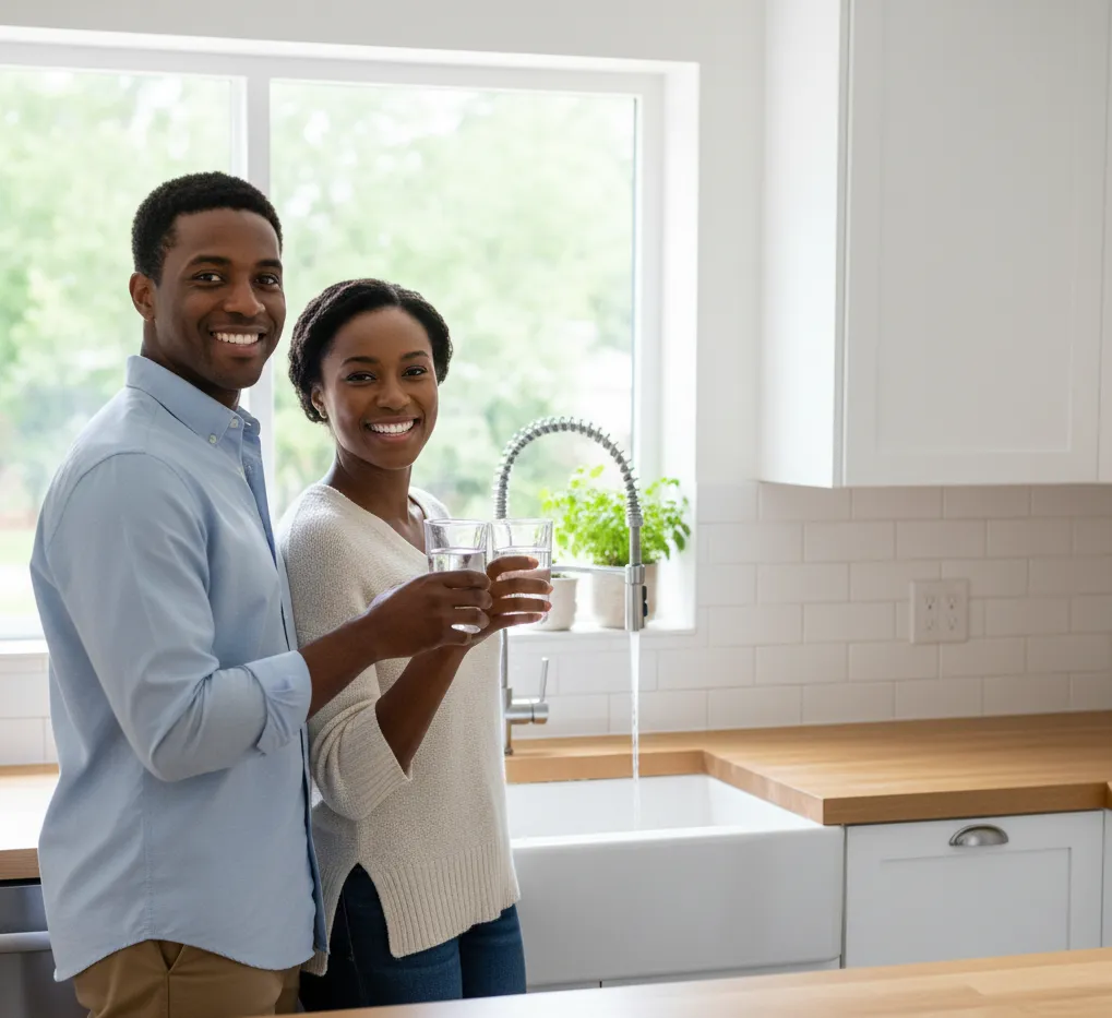 Technician performing an on-site water test