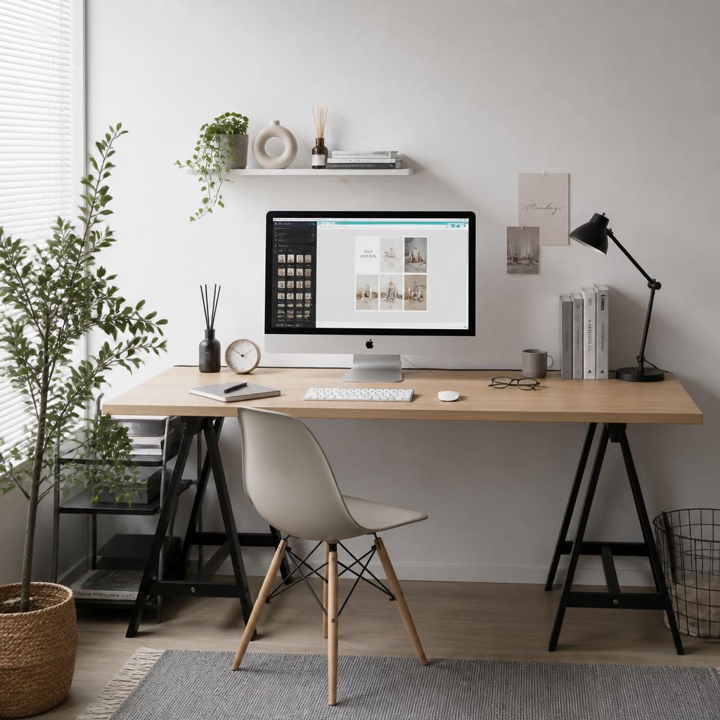 Editorial workspace reflecting organized Instagram management