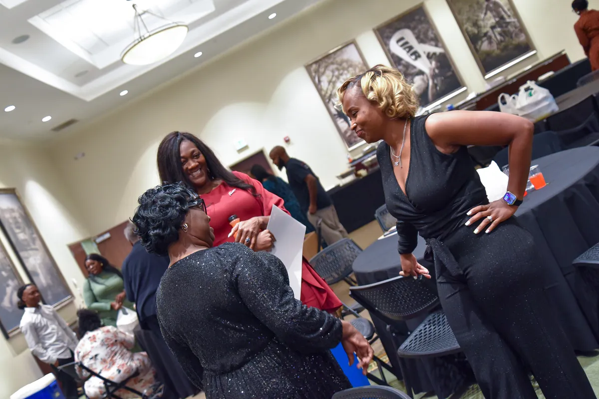 elegant gala guests socializing
