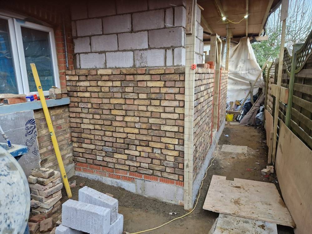 Matched-in brickwork detail showing trade craftsmanship by DR Construction