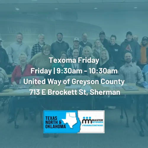 Texoma Friday Friday | 9:30am - 10:30am United Way of Greyson County 713 E Brockett St, Sherman