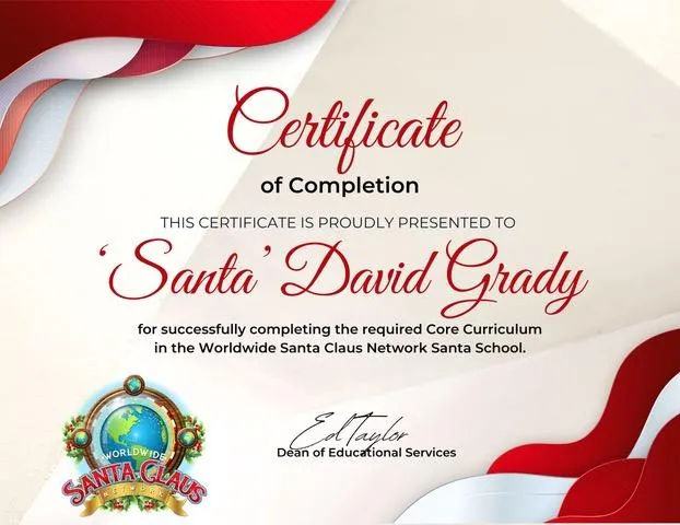 Santa David GradyCertificate 