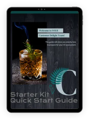 image of a tablet device showing the CX Starter Kit Quick Start Guide
