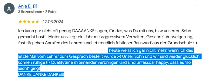Erfahrungsbericht von Claudia über langfristigen Schulerfolg