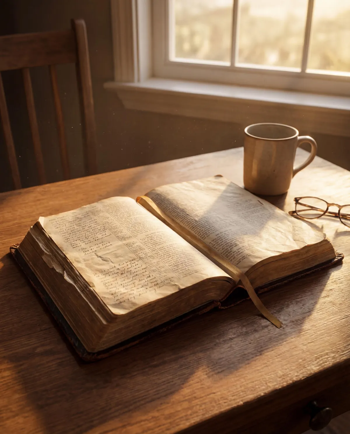 Bible open to the Gospel of Matthew during devotional reading at Chain of Lakes Church