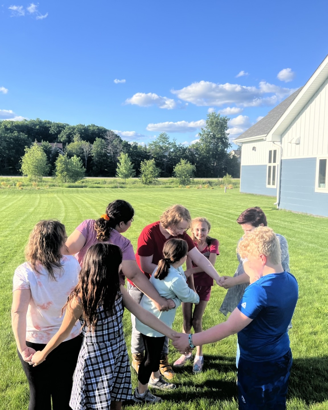Youth outside of Chain of Lakes church in Blaine MN