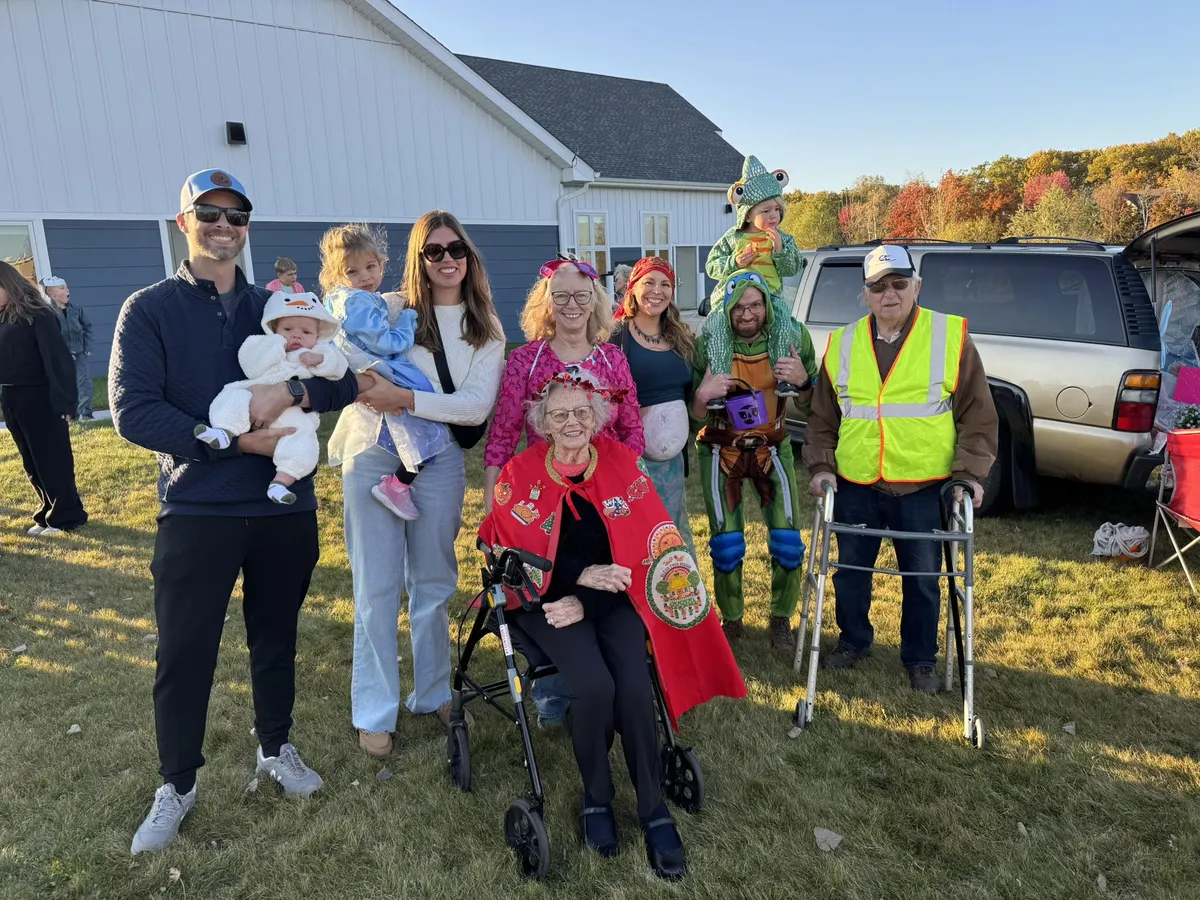 Multi-generation family photo a Trunk or Treat t Chain of Lakes Church in Blaine, MN