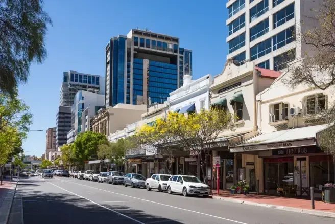 Perth business district in Subiaco showing local SME business community