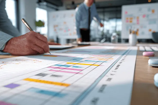 Strategic planning milestone tracking for Joondalup business showing quarterly progress review