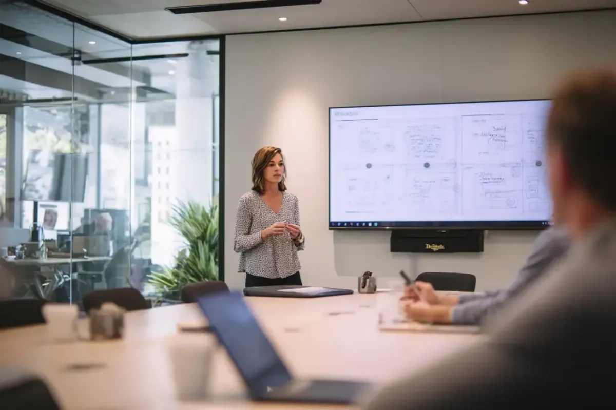 Three pillars of Digital Architecture presentation for Claremont business showing website Google and social integration