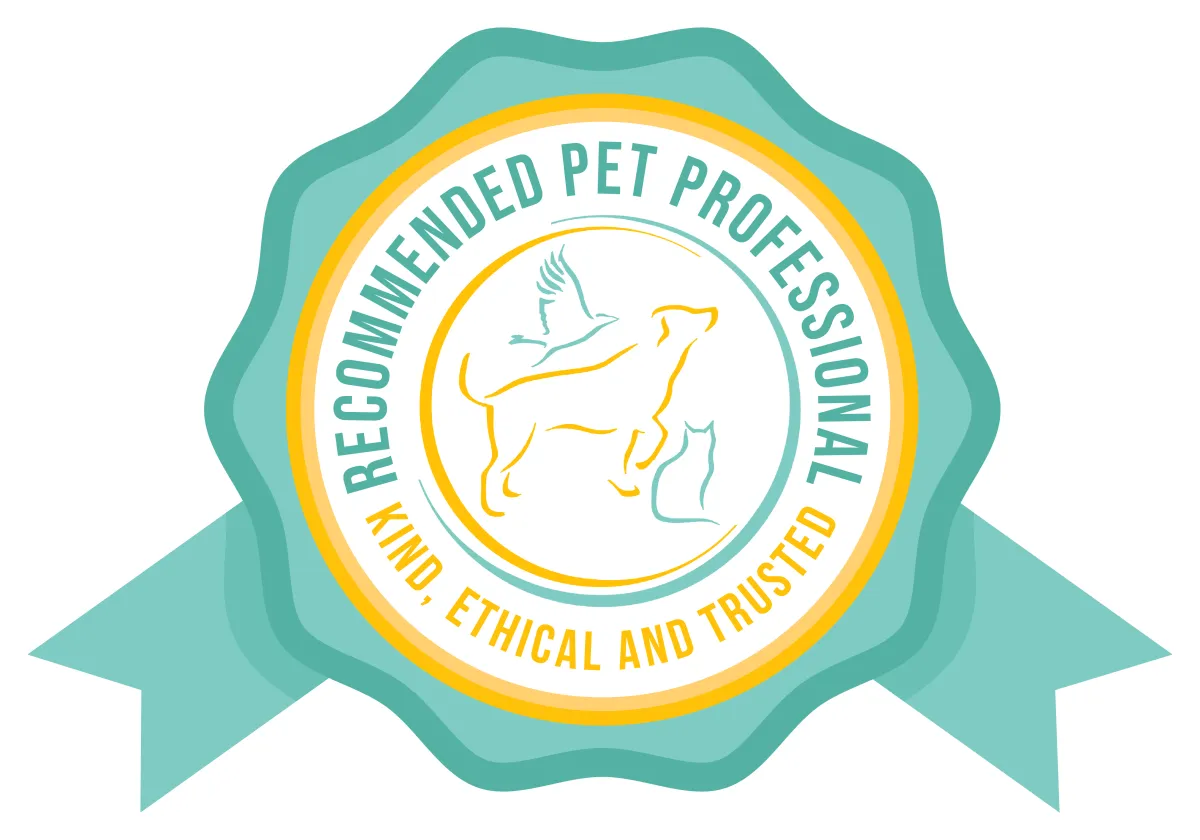 Modern accreditation mark with simple gold iconography