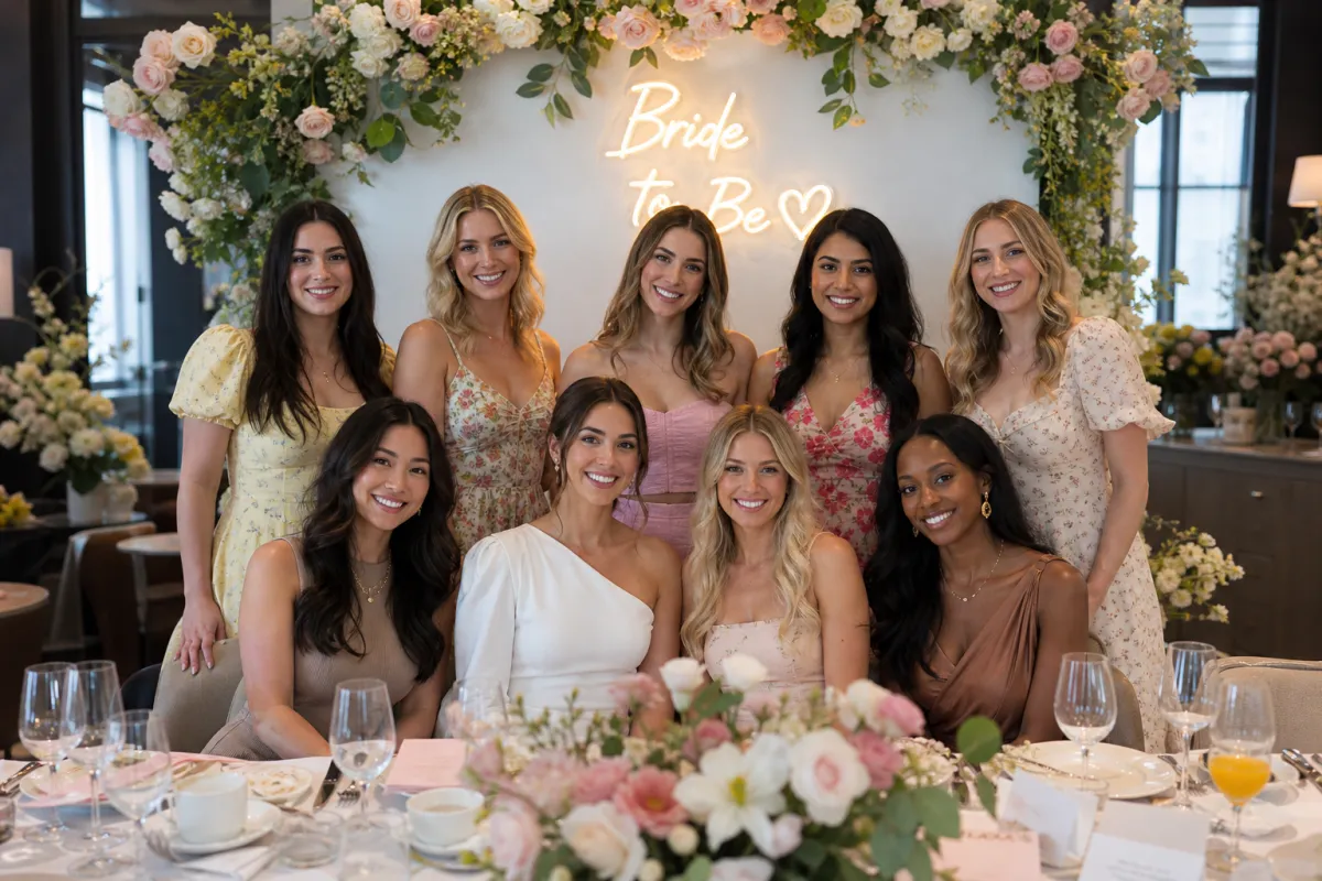  Elegant bridal shower photo booth setup at an NYC celebration