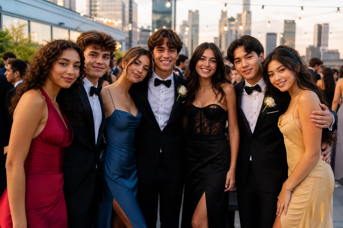 Photo booth setup at a stylish NYC prom or graduation event