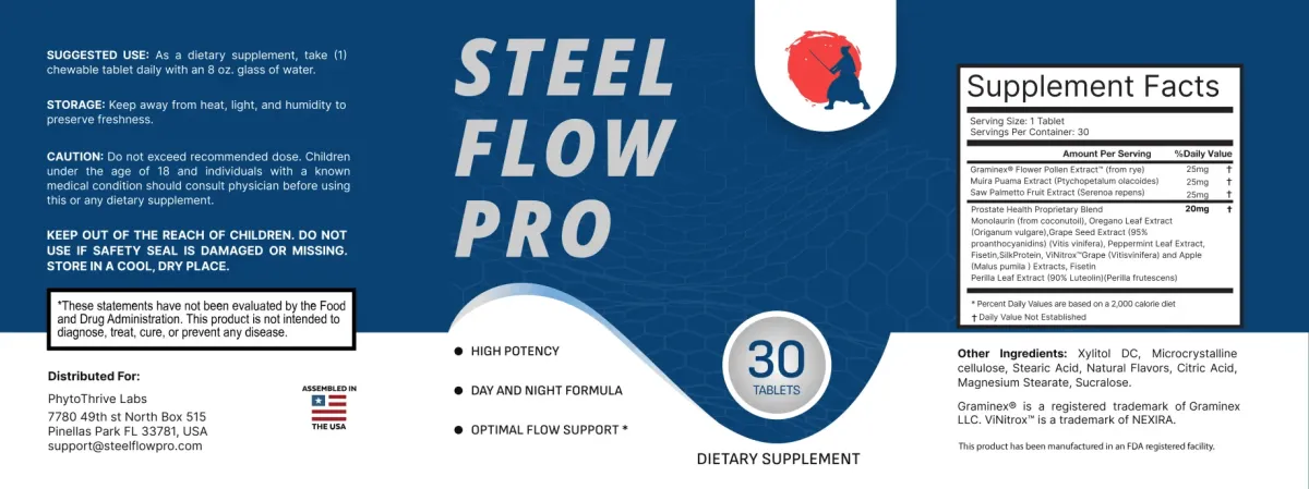 steel flow pro Ingredients