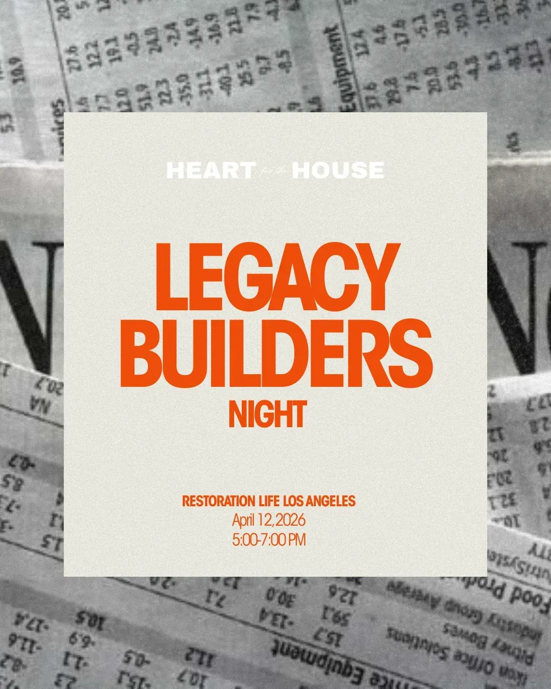 Legacy Builders Night | April 12th, 2026