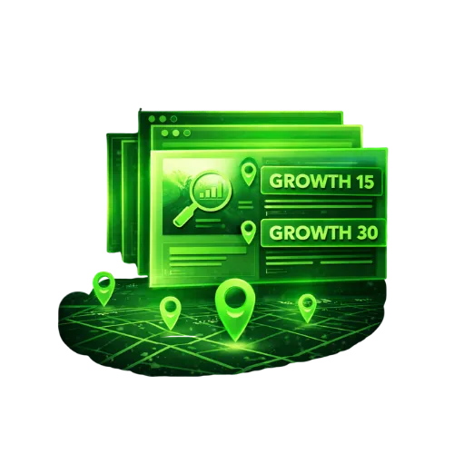 Map showing lots of locations for Grow SEO