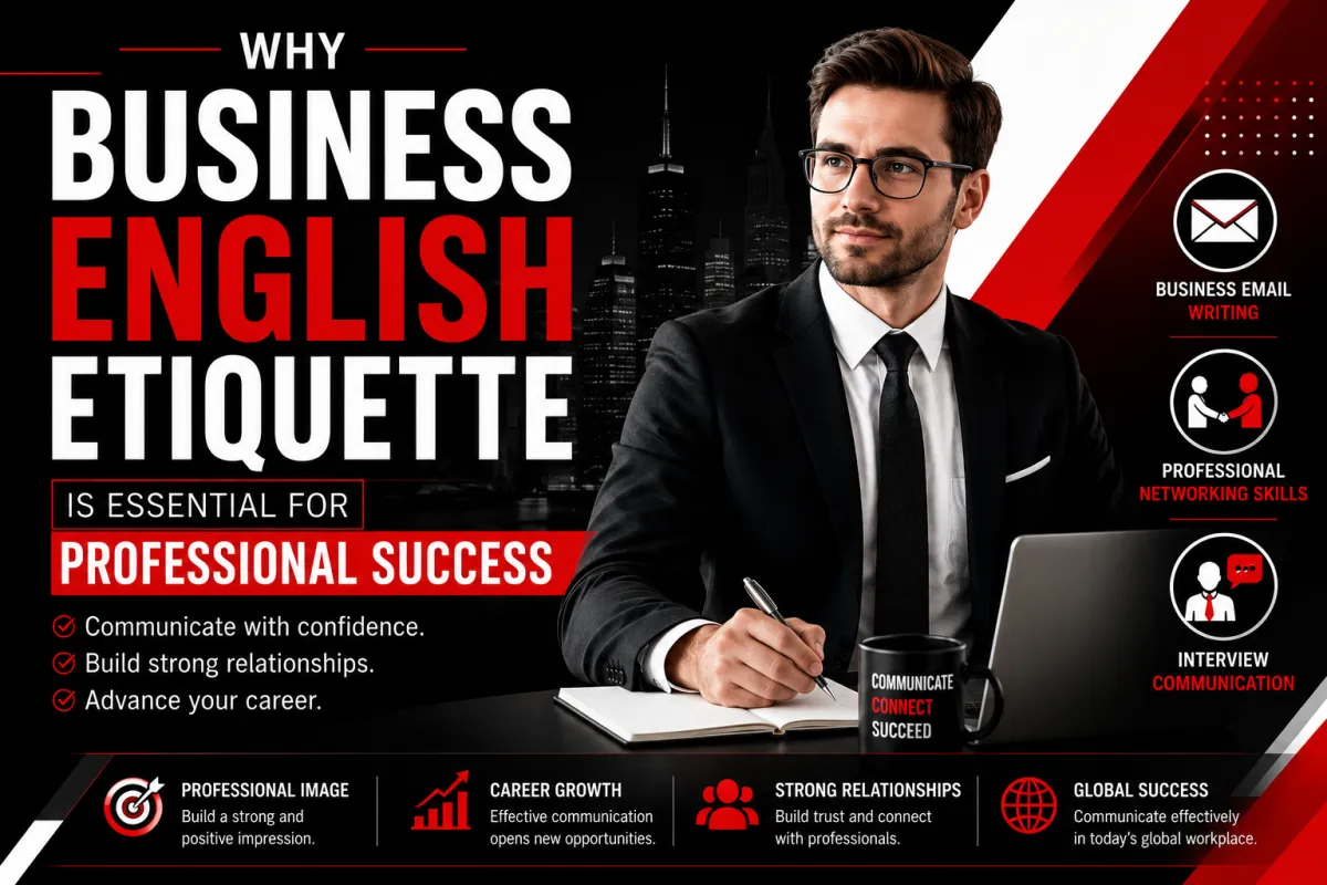Business English etiquette for professional success with business email writing, networking, and interview communication