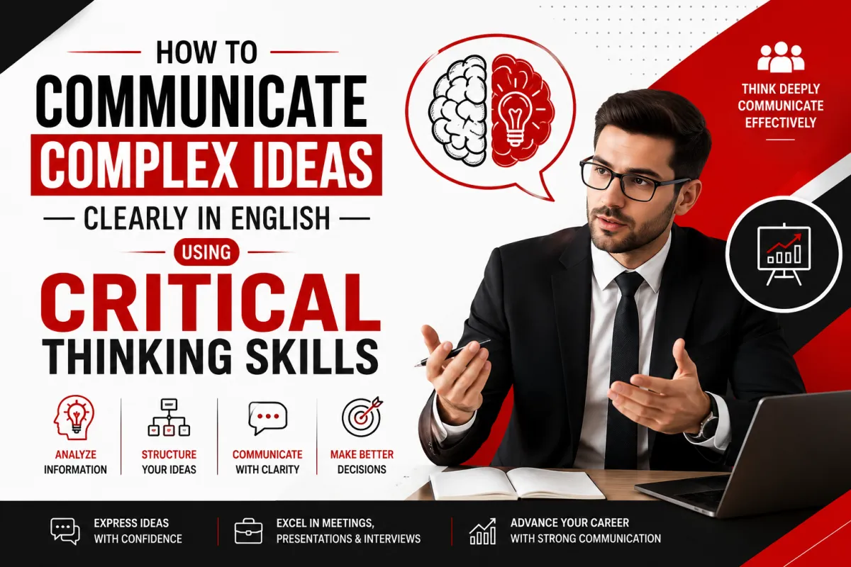 How to communicate complex ideas clearly in English using critical thinking skills and professional communication