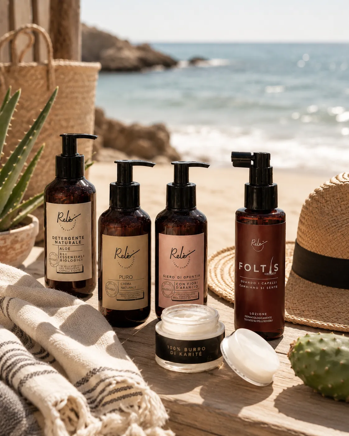 Capelli opachi dopo il mare e prodotti Natural Relè per morbidezza e leggerezza