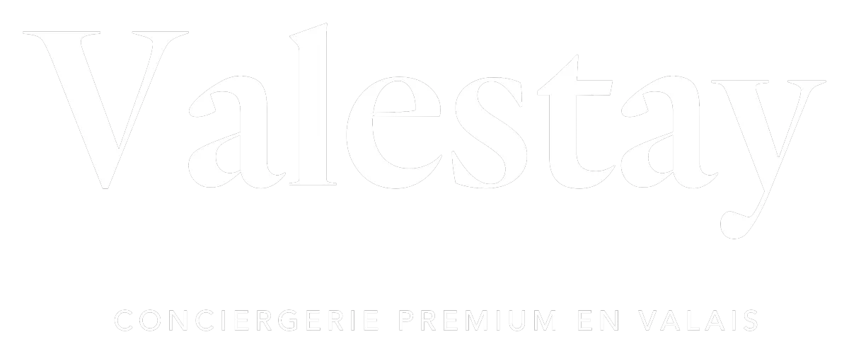 Logo de Valestay, conciergerie premium en Valais, mettant en avant les services de gestion Airbnb.