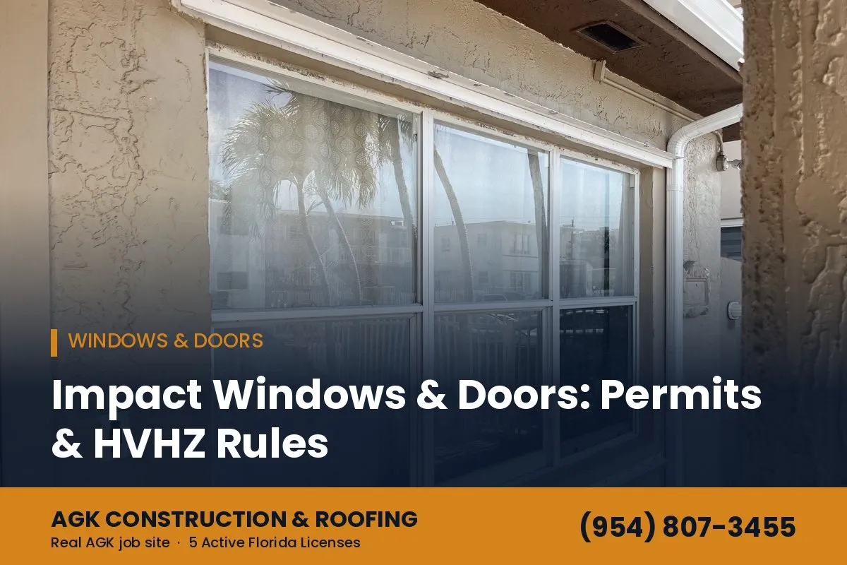 Older windows on a South Florida home before impact window replacement