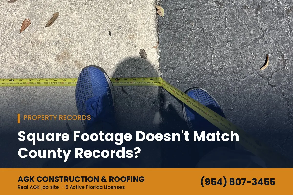 Measuring a property boundary to compare square footage with county records