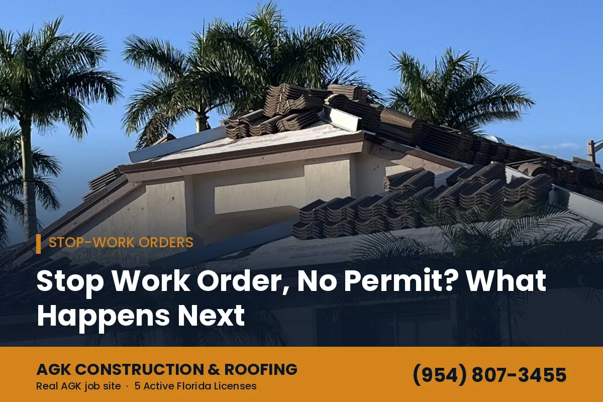 Tile re-roof in progress on a South Florida home