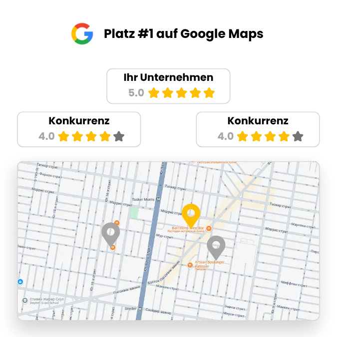 Platz 1 auf Google Maps mit Bewertungen