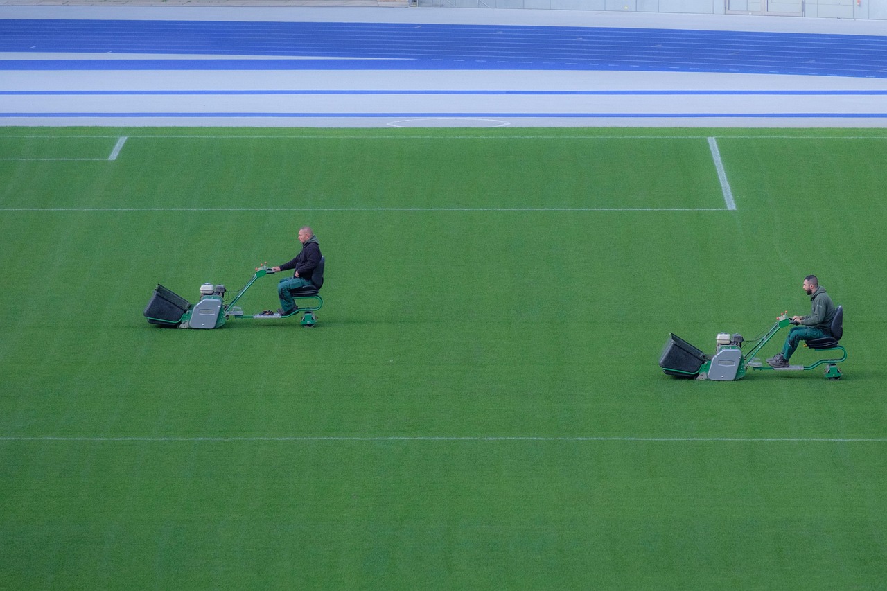 mowing football field