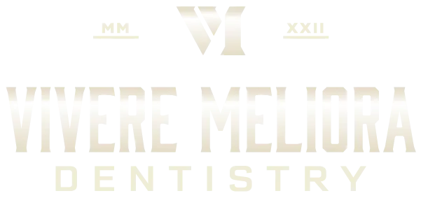 Logo for Logo for Vivere Meliora Dentistry with classic gold, bold text