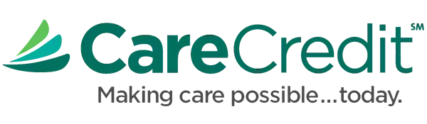 Logo for CareCredit with normal and bold green text