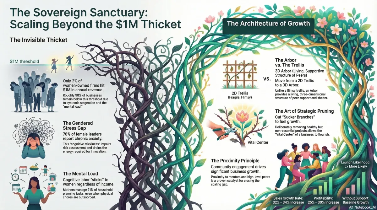 Illustration representing remote work isolation and the need for community for female founders and solopreneurs.