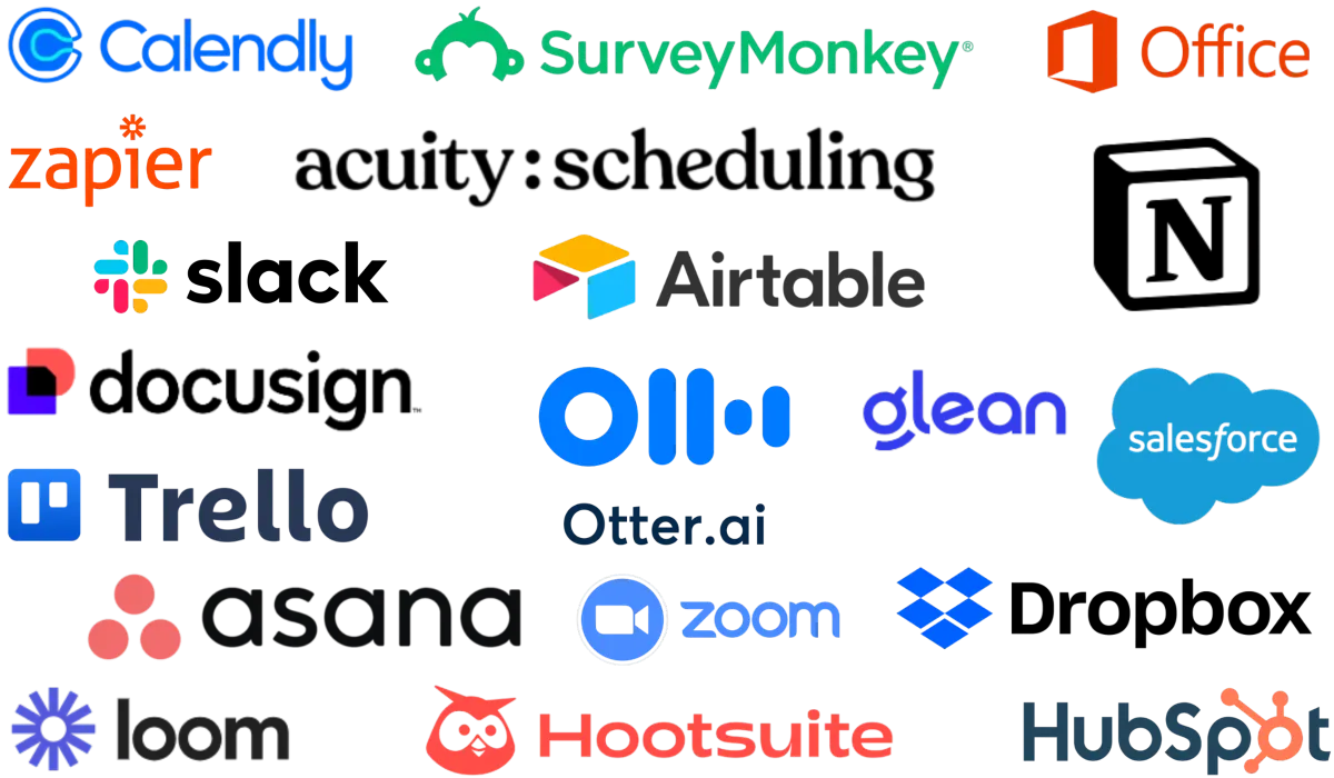 Graphic of logos and icons for many various business software offerings