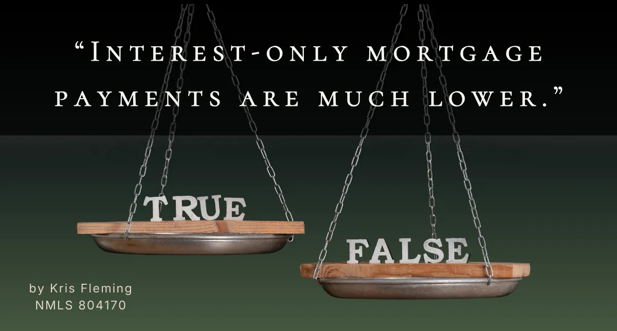 "Interest-Only Mortgage Payments are Much Lower." True or False?