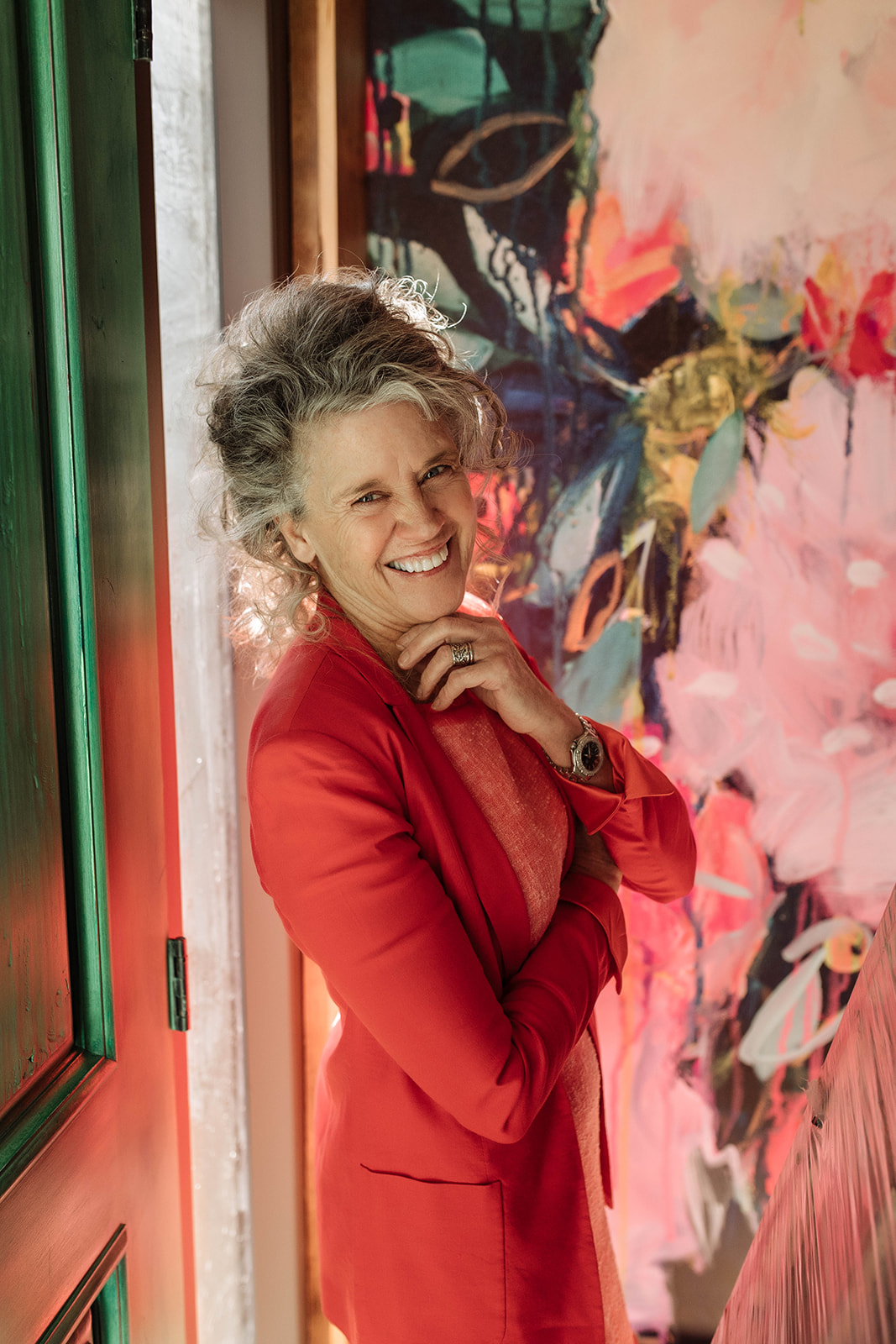 Shelley Hunter, Calgary interior designer and founder of Designs by Shelley Hunter, in her studio