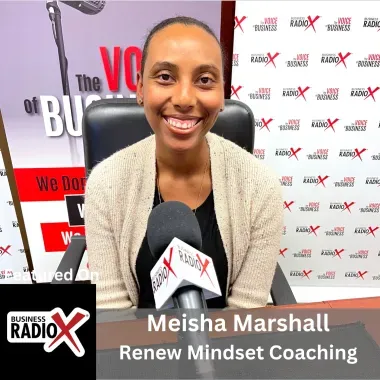 Meisha Marshall sitting down at the Business radio x podcast