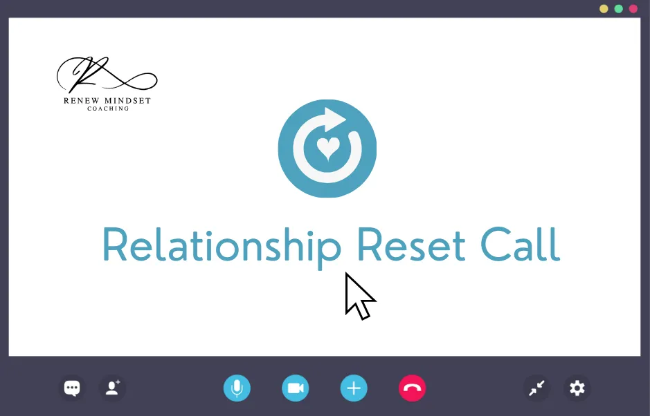 Graphic illustration: Relationship Reset Call — clarity, connection, communication