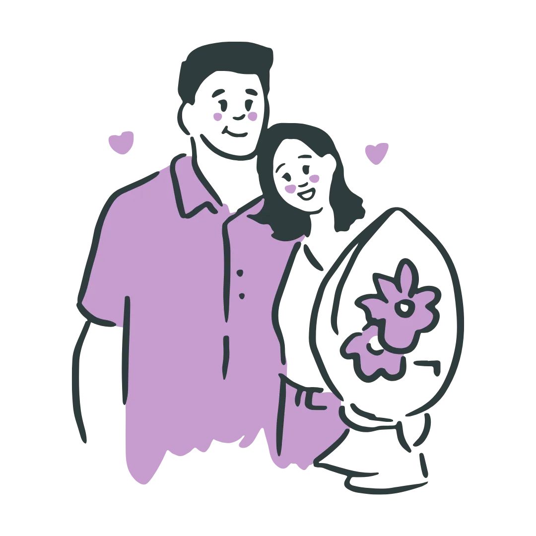 Graphic representing married couples, used in masterclass section — patterns in relationships for those in partnership