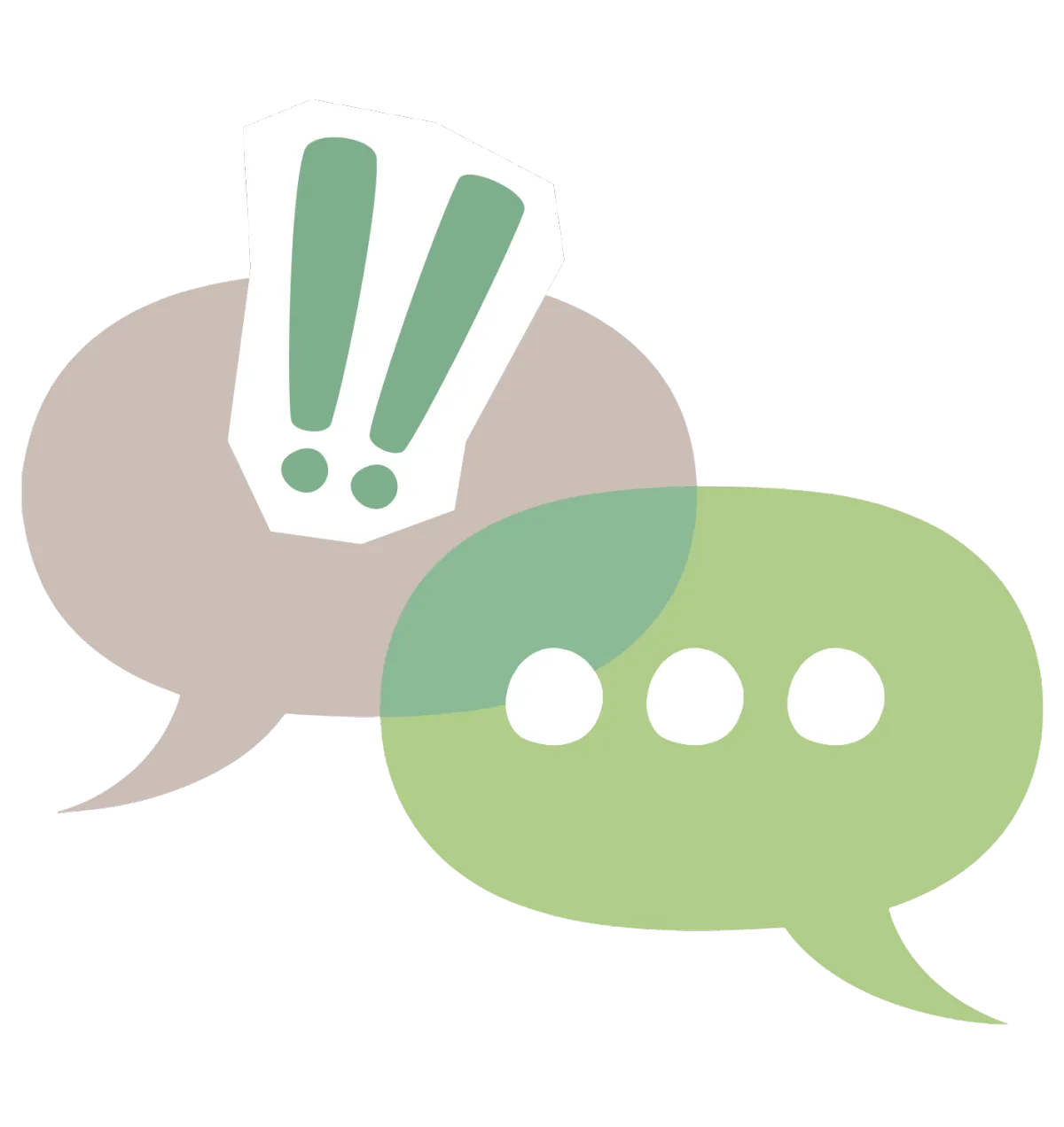 Two speech bubbles showing a couple in conversation, symbolizing communication struggles.