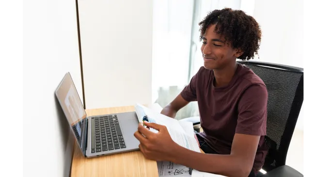 person using laptop