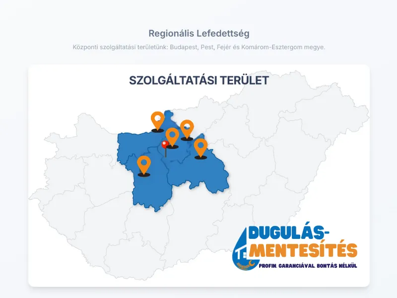 Ingyenes kiszállási terület térképe: Budapest és Pest, Fejér megye, vármegye